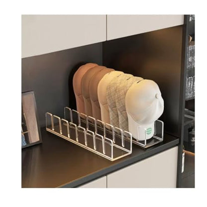 Acrylic Baseball Cap Organizer Rack 2-Pack - Holds 14 Hats, No Install Space Saving Display Stand for Closet, Bedroom, Entryway (Clear) - size: 2pack