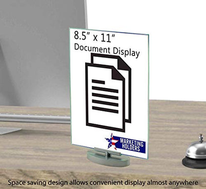 2 Pack Rotating Sign Holder 8.5" x 11" Double Side Swivel Ad Frame Menu or Event Announcement Counter Top Promotions Advertisement Holders Acrylic Clear by Marketing Holders