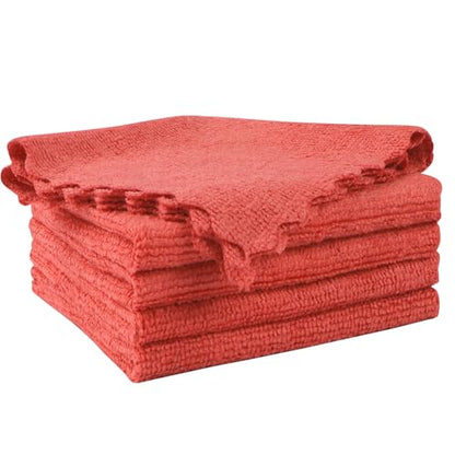 Orighty Microfiber Cleaning Cloth 5 Pack, Red Cleaning Rags 12x11 inch - color: Red, size: 5 Pack