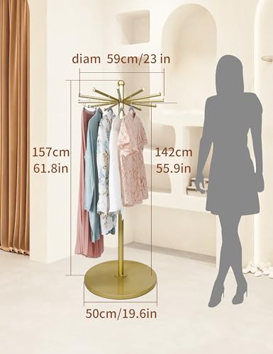 23-Inch Metal Rotating Purse & Scarf Display Rack,(Gold) - color: Gold