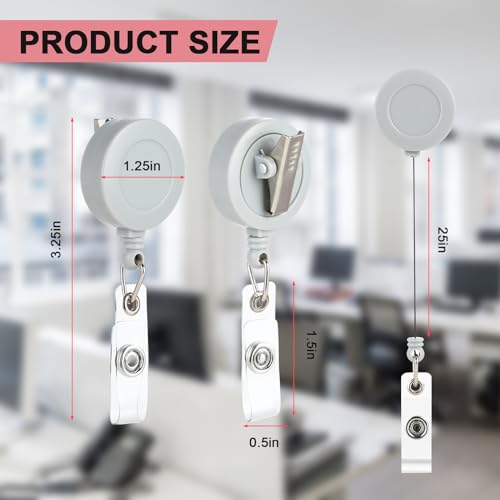 Retractable Badge Reels with Swivel Clip - Bulk Heavy Duty Badge Holders - color: Multicolor