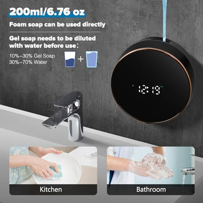 Monstake Automatic Soap Dispenser, Touchless Rechargeable Wall Mount