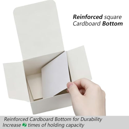 Aosric White Gift Boxes with Lids 4x4x4 Inch, 24 Pack - color: White