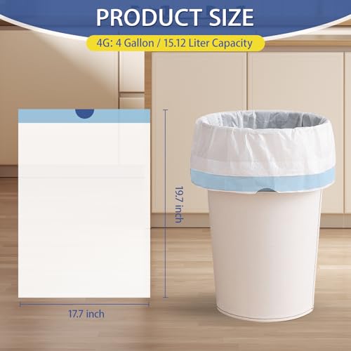 Small Trash Bags 4 Gallon Drawstring,1.1 Mil,Unscented,240 Count - color: 4gal-240