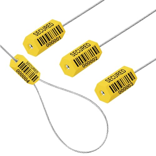 φ1.8mm x11.8" Yellow ISO17712 Certified Barcode Security Cable Seals (1000)