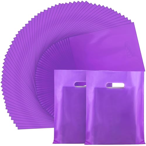 Kosiz 1000 Pcs Plastic Merchandise Shopping Bag Bulk 9 x 12'', Purple - color: Purple