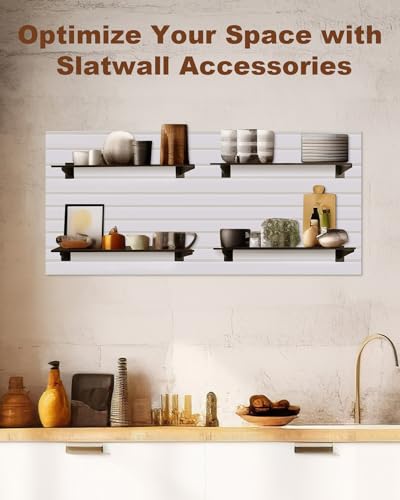 MUZIK Slatwall Shelf Brackets, 36 Pcs 12" with Lip for Storage & Display (Pack of 2) - size: 36Pcs (Pack of 2)