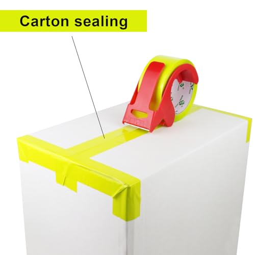 BOMEI PACK Lemon Yellow Packing Tape, 6 Rolls Heavy Duty Packaging Tape for Shipping Packaging Moving Sealing, 1.88 inches Wide, 110 Yards Per Roll, Total 660 Yards - color: Light Yellow