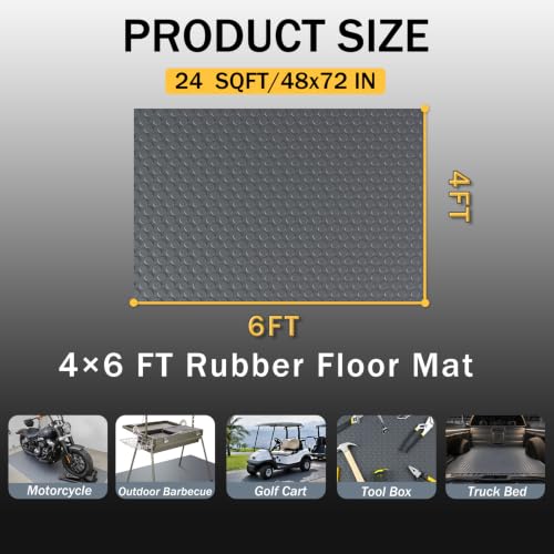 StellarStar 4x6 FT Garage Floor Mat, 2mm Thickened PVC Coin Pattern - color: Gray(Coin), size: 4x6 FT