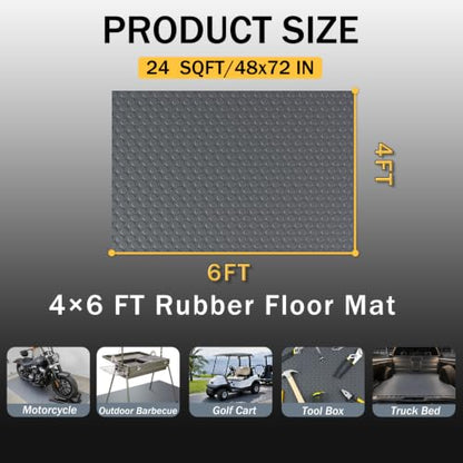 StellarStar 4x6 FT Garage Floor Mat, 2mm Thickened PVC Coin Pattern - color: Gray(Coin), size: 4x6 FT