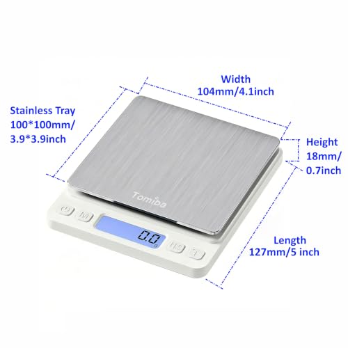 3000g Digital Touch Pocket Scale 0.01oz Resolution 2 AAA Batteries Included