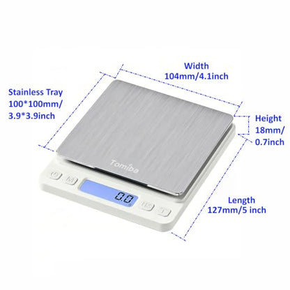3000g Digital Touch Pocket Scale 0.01oz Resolution 2 AAA Batteries Included