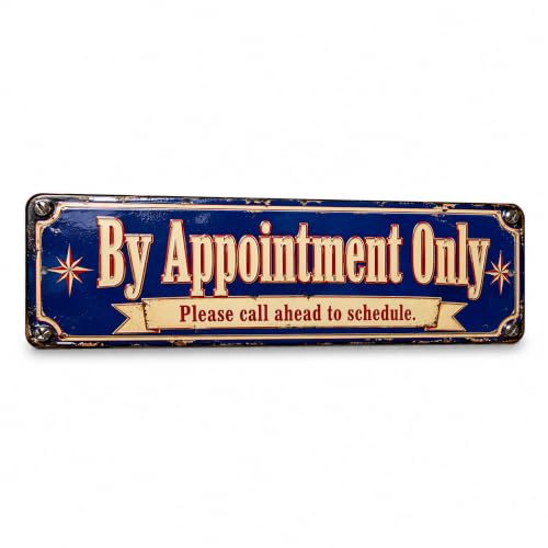 By Appointment Only Vintage Enamel Business Sign - style: By Appointment Only