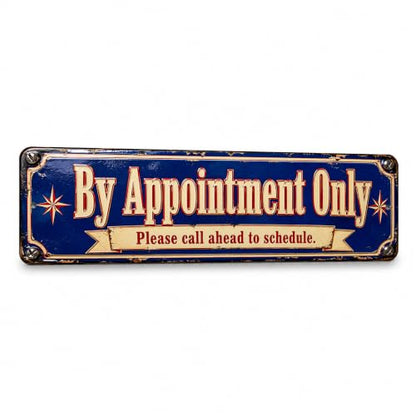 By Appointment Only Vintage Enamel Business Sign - style: By Appointment Only