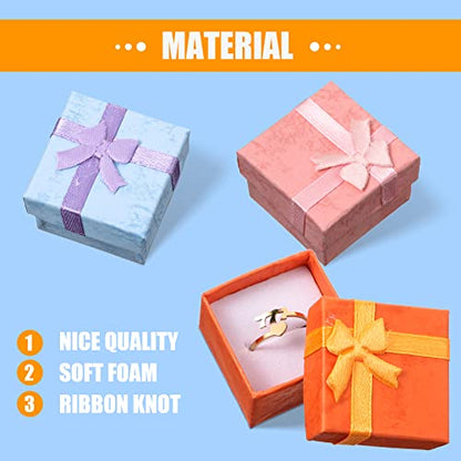 Sureio 24 Pack Jewelry Gift Boxes Cases Cotton Filled Cardboard Paper Box