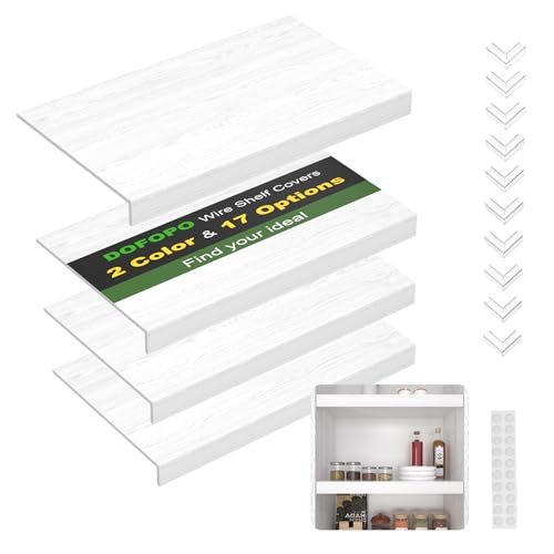 Wire Shelf Cover, PVC Wire Rack Covers for Pantry 26" W X 16" D - color: White, size: 26" W X 16" D