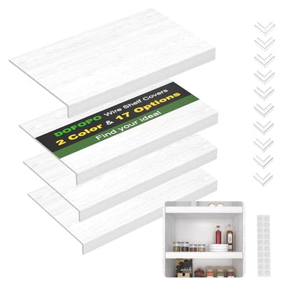 Wire Shelf Cover, PVC Wire Rack Covers for Pantry 28" W X 16" D - color: White, size: 28" W X 16" D