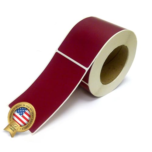 NextDayLabels 500 Rectangle Stickers, Color Coding Labels Roll, (3" x 5") - color: Burgundy