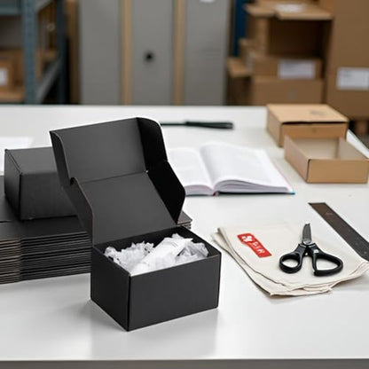 7x5x4 inch Black Shipping Boxes for Small Business- Set of 25 - color: Black, size: 7x5x4 Inch