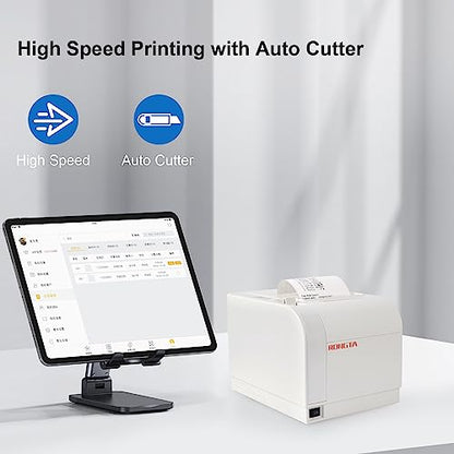 Rongta Thermal Receipt Printer, 80mm Receipt Printers, Thermal Pos Printer - color: White