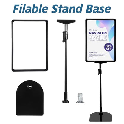 MAQUITA 2 Pcs Sign Holder Stand Flip Open Pedestal Floor Standing, Adjustable Versatile for Display, Easy Replacement for Events and Promotions (8.5x11 Inch )