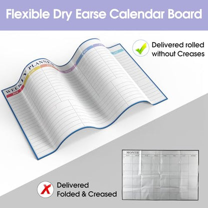 MaxGear Weekly Dry Erase Calendar Whiteboard for Wall 24 x 16 Inch - size: 24" x 16" Weekly