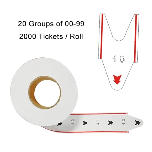 Ticket Dispenser Take A Number Take-a-Number System Ticket Machine for Counter Queuing System with 5 Rolls Tickets 00-99