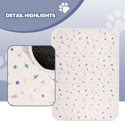 2'Pcs Washable Pee Pads, Reusable Puppy Pet Training Pads, Waterproof Dog Crate, Whelping Pad, Non-Slip Protects Against Urine Leakage Pinkishwhite Extra Large - color: Pinkishwhite, size: Extra Large