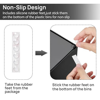 Vtopmart Black Small Stackable Storage Drawers for Cologne Organizer - style: Small-4pack-Black