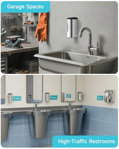 AIKE Automatic Liquid Soap Dispenser,25oz Capacity for Bathroom,Polished - color: Polished Stainless Steel