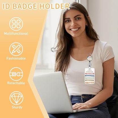 Positive Reminder Lanyard with ID Badge Holder and Retractable Badge Reel - color: Positive Quotes