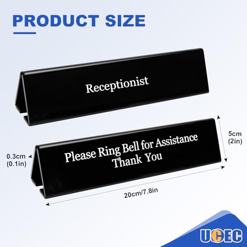 UCEC NO Receptionist Desk Sign, Office Sign Please Ring Bell - size: 1 Pack