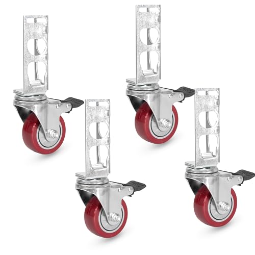 Iron Forge Tools Rolling Storage Rack Caster Wheels, Set of 4-3 Inch - size: 3 Inch - 530 lb Capacity