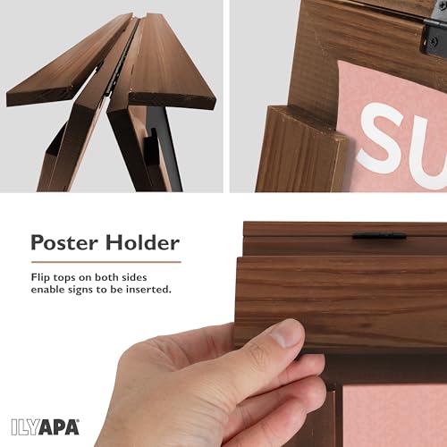 Ilyapa A Frame Sign Holder & Chalkboard Easel - Sandwich Board, 28x41 In - color: Barnwood, size: 41x28 Chalk