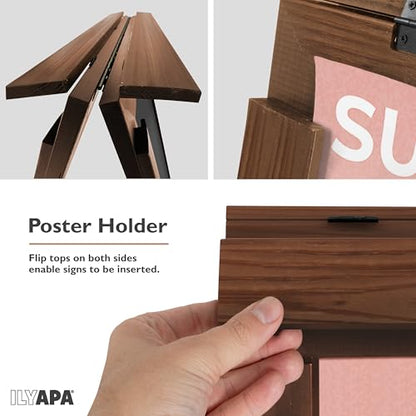 Ilyapa A Frame Sign Holder & Chalkboard Easel - Sandwich Board, 28x41 In - color: Barnwood, size: 41x28 Chalk