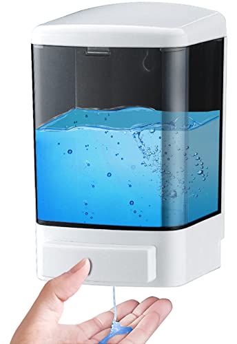 Manual Soap Dispenser Wall Mounted, 33.8oz, Bathroom Kitchen Commercial - color: White&black