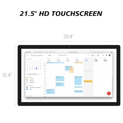15.6 to 27 inch Touchscreen Digital Calendar & Wall Planners, Smart Whiteboard Calendar for Chore Chart & Work Schedule, Built in Speakers and Camera, Include Wall Mount & Desk Stand (21.5-inch) - size: 21.5-inch