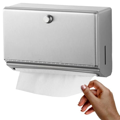 Bobrick B-2621 Paper Towel Dispenser, Wall-Mounted, Stainless Steel, 7-1/8" (Pack of 6) - size: 7-1/8" (Pack of 6), style: Knob-Latch
