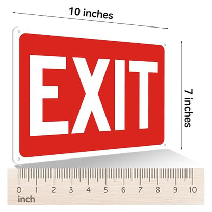 5 Pack Exit Signs, Exit Sign Stickers for Door and Wall Mount - High Visibility Safety Sign, Premium Self-Adhesive Vinyl Easy to Install (Red) - color: Exit Sign Red