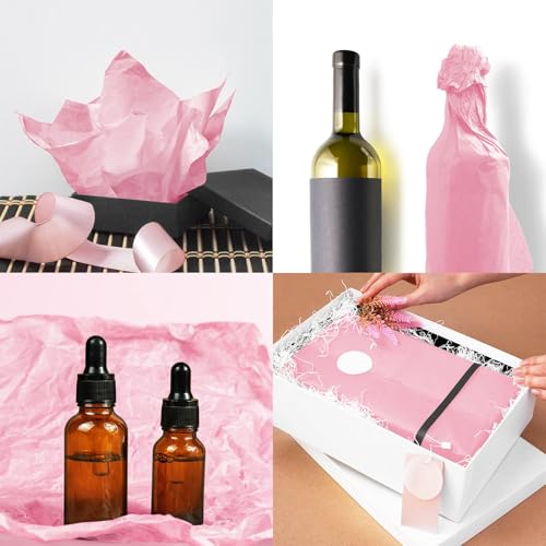 120 Sheets 14 x 20 Inch Pink Tissue Paper for Gift Bag Wrapping - color: Pink