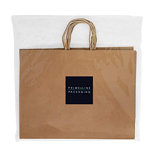 Prime Line Packaging Large Brown Bags, Kraft Gift Bags, 16x6x12, 200 Pack - size: 16x6x12 Inch