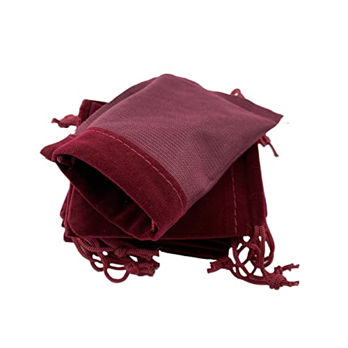 Palmhomee Pack of 48 3x4 Inch Velvet Drawstring Bags Gift Bag Velvet Pouch For Jewelry Wedding and Party Favor (Bungundy) - color: Bungundy