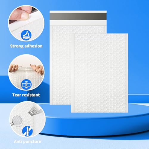 52 Pack Bubble Mailers 6x10inch Padded Envelopes Thin Mailing Envelopes Waterproof Bubble Opaque Padded Mailers Self Seal Adhesive Shipping Bags for Mailing Jewelry Makeup Small Business - color: white, size: 6x10-52pack