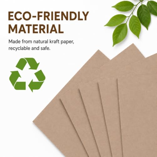Chipboard Cardboard 8.5 x 11 inch, 20 Sheets of 22 Point Kraft Board, Flat Cardboard Inserts for Shipping, Mailing, Packing, DIY Crafts - color: Beige
