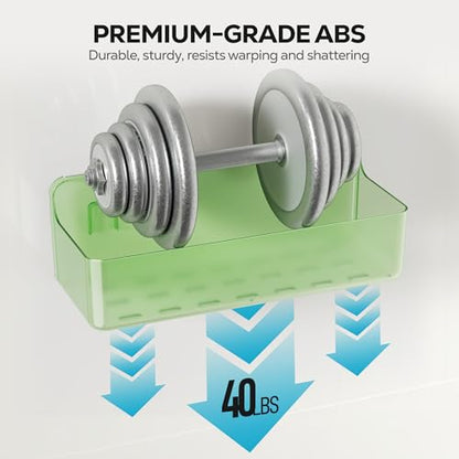 Nieifi Adhesive Shower Shelves, Green, 5 Pieces - color: Green-Clear, size: 5 pieces
