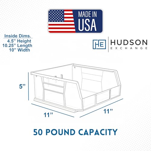 11" x 11" x 5" Plastic Stackable Storage Bin, Hudson Blue - color: Hudson Blue, size: 1 Pack