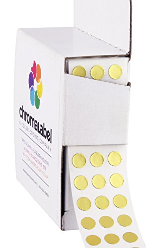 ChromaLabel Metallic Gold Circle Stickers, 1/4 Inch, 1000/Box - color: Gold, size: 1/4"