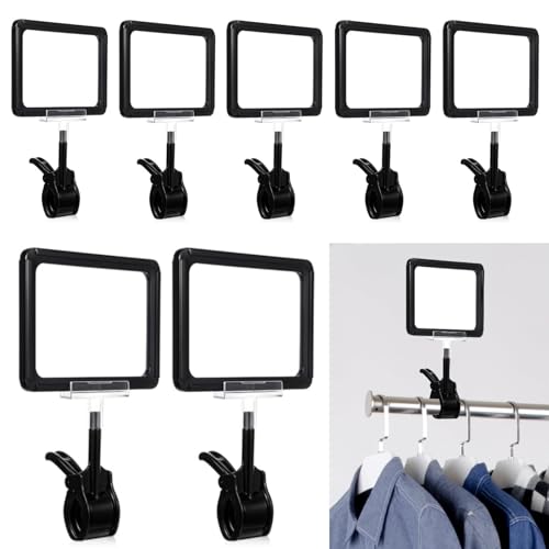 SHENLIU 10Pcs Acrylic Sign Holder with Clamp, 6x9 Double Head Display Clip