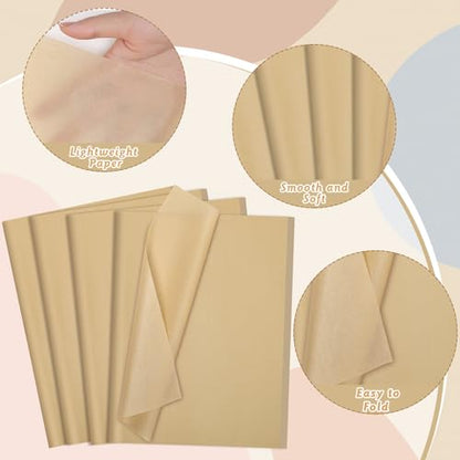 woric 160 Sheets Brown Tissue Paper for Gift Bags 20 X 14 Inches - color: Brown