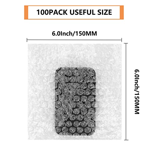 100Pcs Bubble Out Bags Pouches 6"x 6" Bubble Pouches Cushioning Packaging Bags, Double Walled Cushioning Bags Thickening Shockproof Foam Bags for Moving, Shipping, and Storage - size: 6"x6"-100PACK